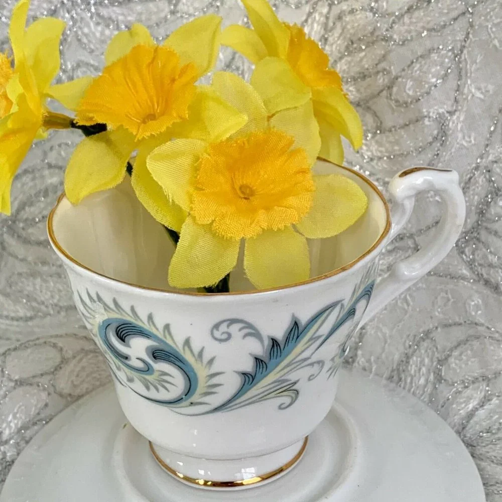 Bone China Cup and Saucer Duo Royal Standard Garland England 1960s